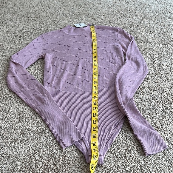 New! Free People XS what’s the pointelle mauve bodysuit. - Picture 8 of 10